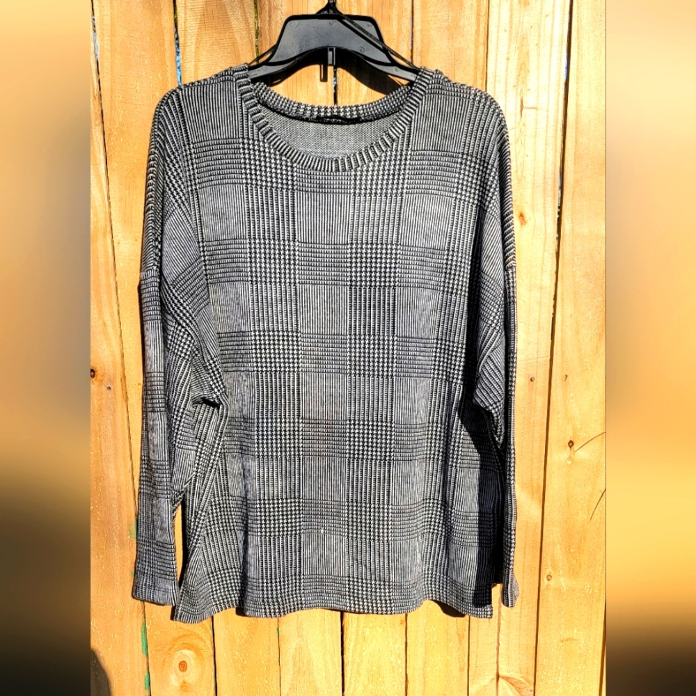 Zara Houndstooth Top